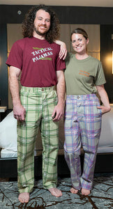 Plaid Cotton Ripstop Tactical Pajamas WITH BUILT-IN HOLSTER